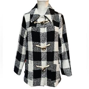 Forever 21 Women's white & Black Plaid Lightweight Jacket Size M
